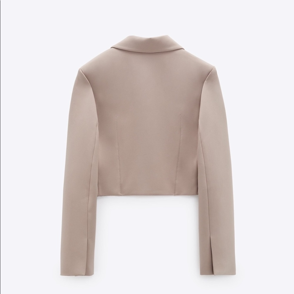 Zara Beige Crop Blazer - Picture 4 of 8